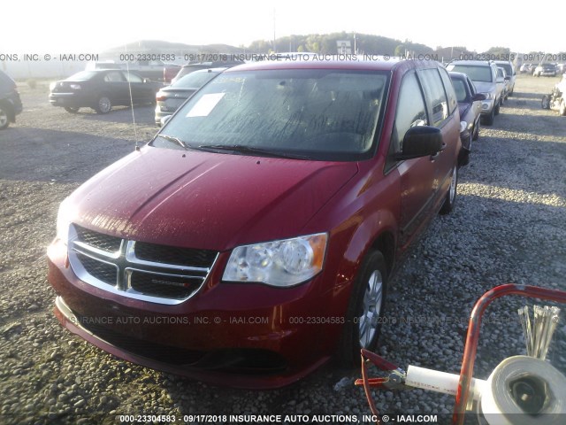 2C4RDGBG7DR683471 - 2013 DODGE GRAND CARAVAN SE RED photo 2