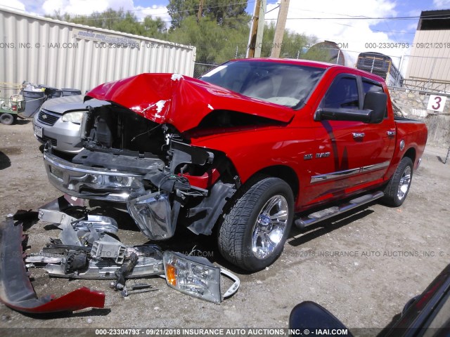 1D3HB13T39J504517 - 2009 DODGE RAM 1500 RED photo 2