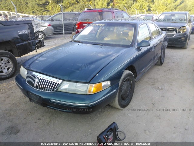 1LNLM97V9VY686146 - 1997 LINCOLN CONTINENTAL  GREEN photo 2