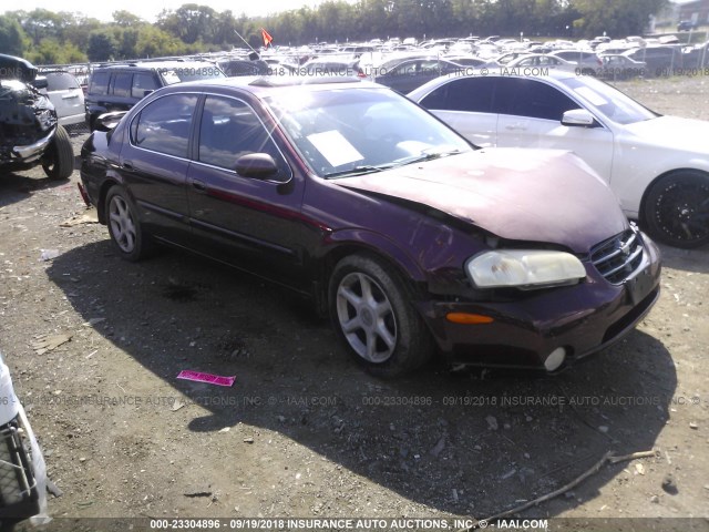 JN1CA31D41T626618 - 2001 NISSAN MAXIMA GXE/SE/GLE/20TH ANNIV MAROON photo 1