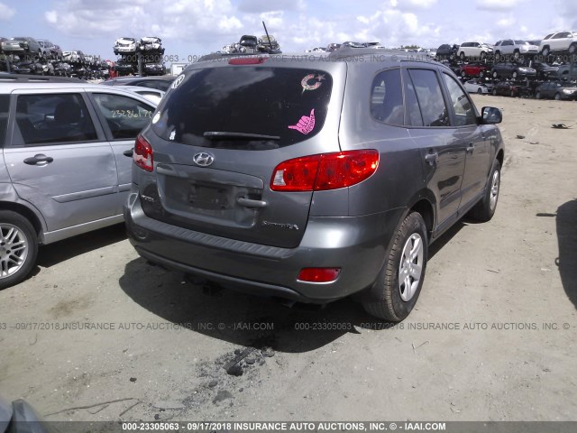 5NMSG13D09H251011 - 2009 HYUNDAI SANTA FE GLS GRAY photo 4