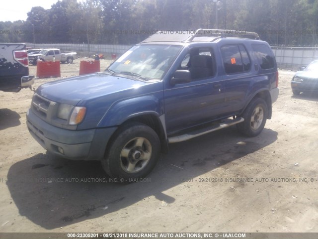 5N1ED28Y51C512266 - 2001 NISSAN XTERRA XE/SE BLUE photo 2