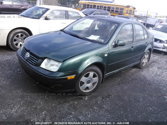 3VWSC29M9YM141124 - 2000 VOLKSWAGEN JETTA GLS GREEN photo 2