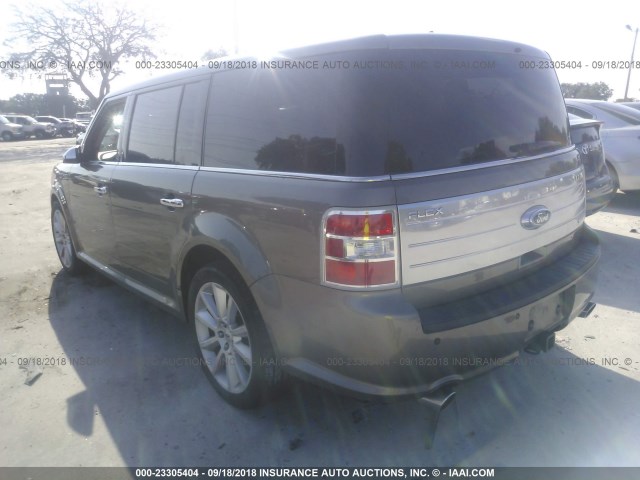 2FMHK6DT7CBD20211 - 2012 FORD FLEX LIMITED GRAY photo 3