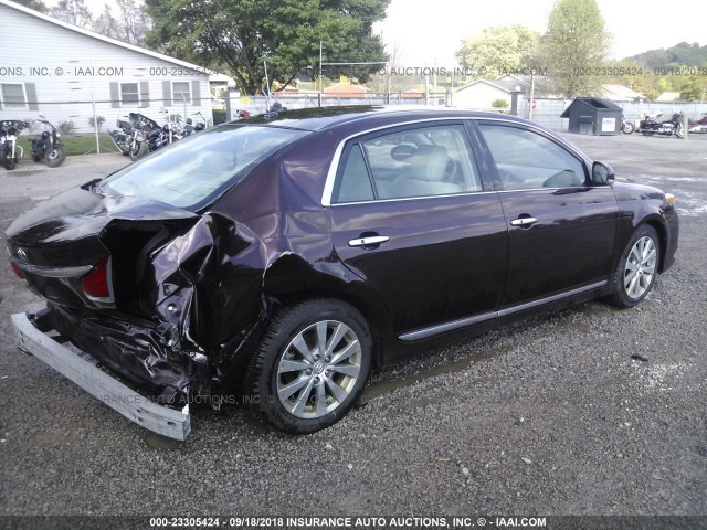 4T1BK3DBXBU393576 - 2011 TOYOTA AVALON LIMITED MAROON photo 4