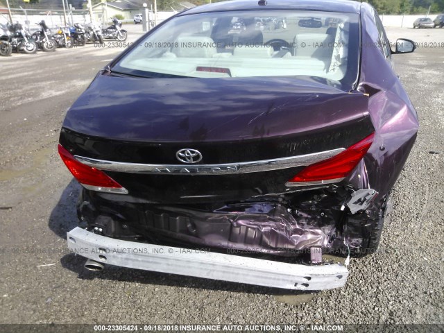 4T1BK3DBXBU393576 - 2011 TOYOTA AVALON LIMITED MAROON photo 6