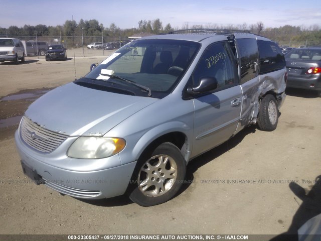 2C4GP44351R380935 - 2001 CHRYSLER TOWN & COUNTRY LX Light Blue photo 2