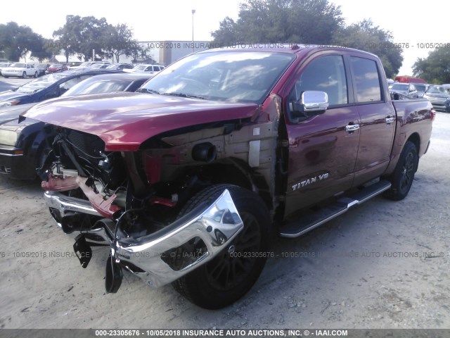 1N6AA1E69JN512961 - 2018 NISSAN TITAN SV/SL/PLATINUM RESERVE RED photo 2