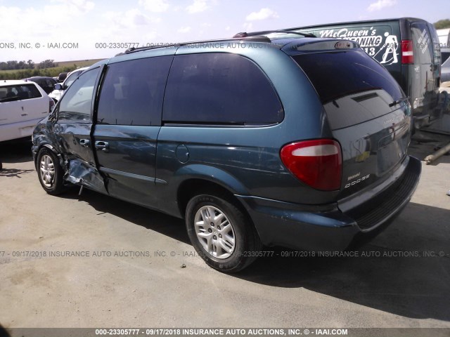 1B4GP44322B714996 - 2002 DODGE GRAND CARAVAN SPORT BLUE photo 3