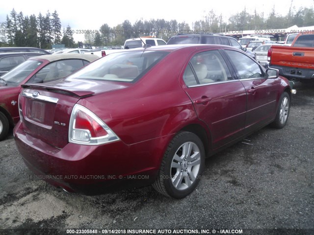 3FAHP08108R194445 - 2008 FORD FUSION SEL RED photo 4