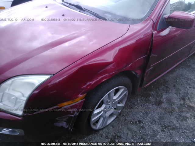 3FAHP08108R194445 - 2008 FORD FUSION SEL RED photo 6