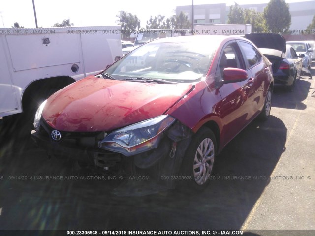 5YFBURHE7GP403023 - 2016 TOYOTA COROLLA L/LE/LE PLS/PRM/S/S PLS RED photo 2