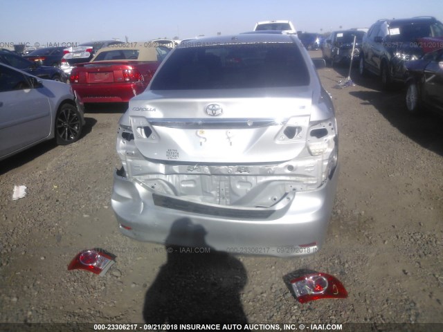 2T1BU4EE9BC617835 - 2011 TOYOTA COROLLA S/LE SILVER photo 6