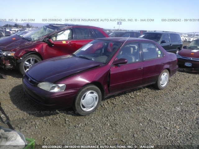 1NXBR18EXWZ002050 - 1998 TOYOTA COROLLA VE/CE/LE 勃艮第红 照片 2