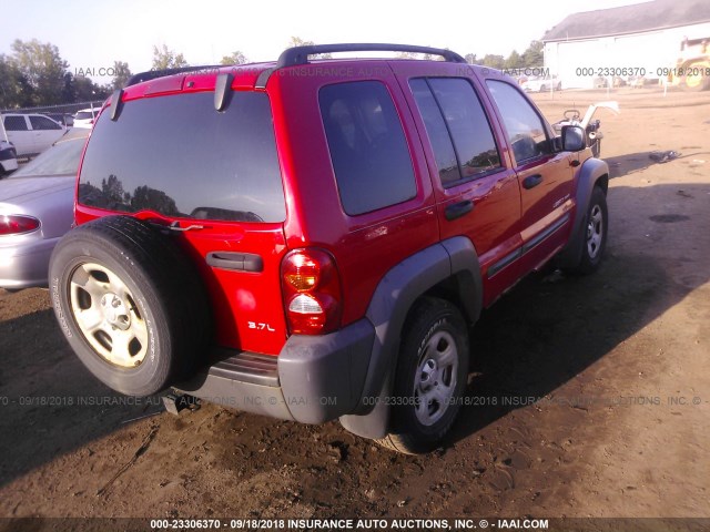 1J4GL48K33W650844 - 2003 JEEP LIBERTY SPORT/FREEDOM წითელი ფოტო 4