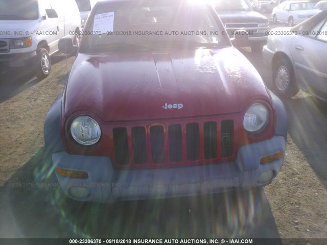 1J4GL48K33W650844 - 2003 JEEP LIBERTY SPORT/FREEDOM წითელი ფოტო 6