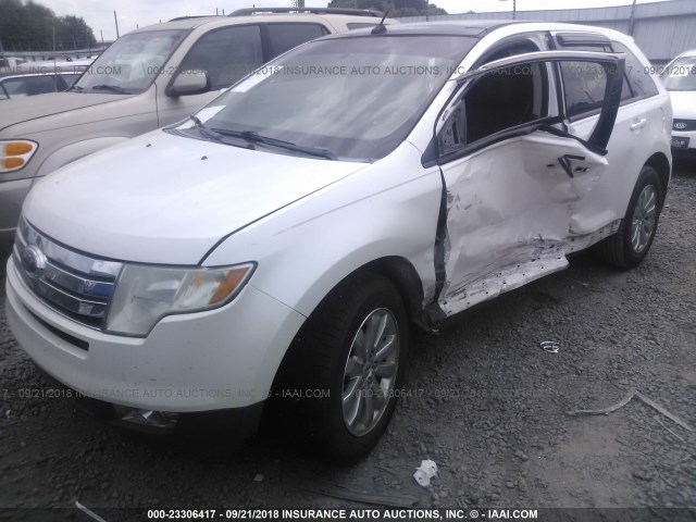 2FMDK48C29BA82158 - 2009 FORD EDGE SEL WHITE photo 2