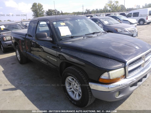 1B7GL22N91S206949 - 2001 DODGE DAKOTA BLACK photo 1