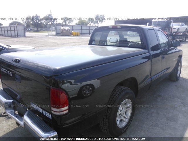 1B7GL22N91S206949 - 2001 DODGE DAKOTA BLACK photo 4