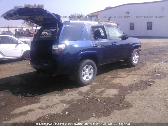 JTEBU5JR1J5488477 - 2018 TOYOTA 4RUNNER SR5 PREM/LTDL/TRAIL/TRD BLUE photo 4