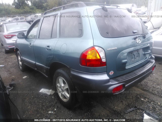 KM8SC73D63U383314 - 2003 HYUNDAI SANTA FE GLS/LX BLUE photo 3