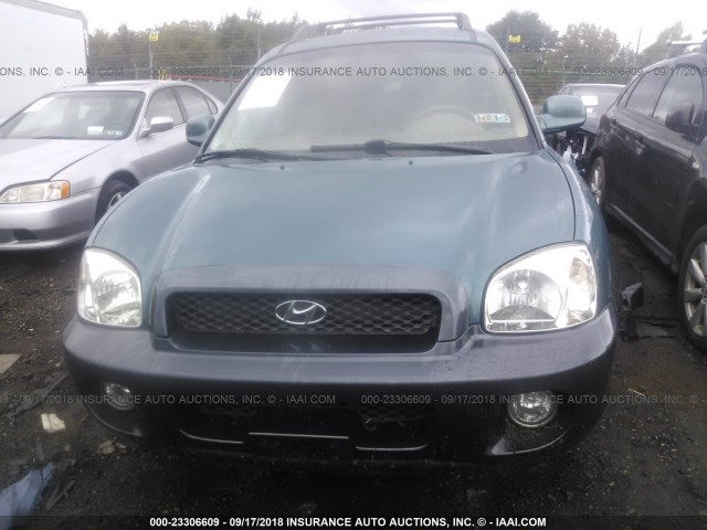 KM8SC73D63U383314 - 2003 HYUNDAI SANTA FE GLS/LX BLUE photo 6