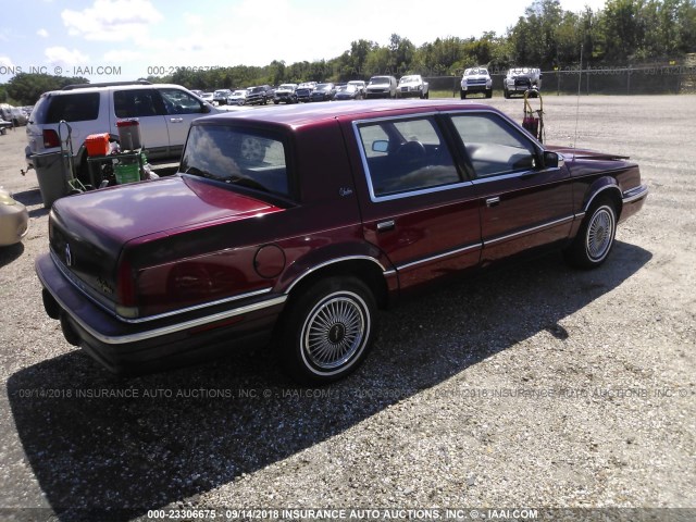 1C3XC66R0ND861939 - 1992 CHRYSLER NEW YORKER C-BODY SALON BURGUNDY photo 4