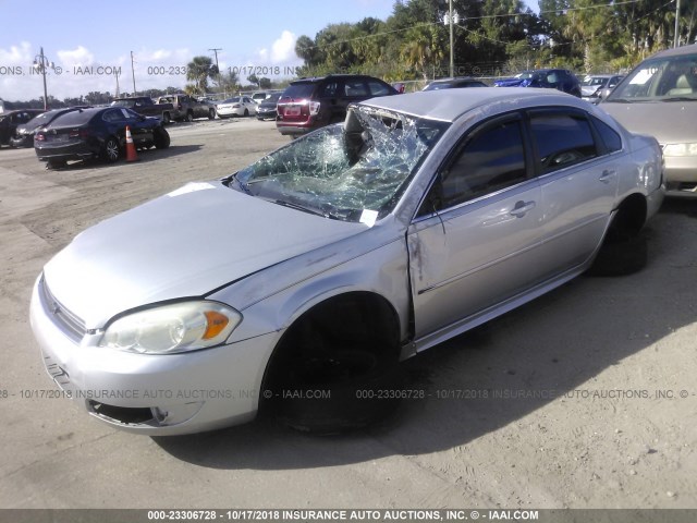 2G1WB5EK9A1221199 - 2010 CHEVROLET IMPALA LT SILVER photo 2