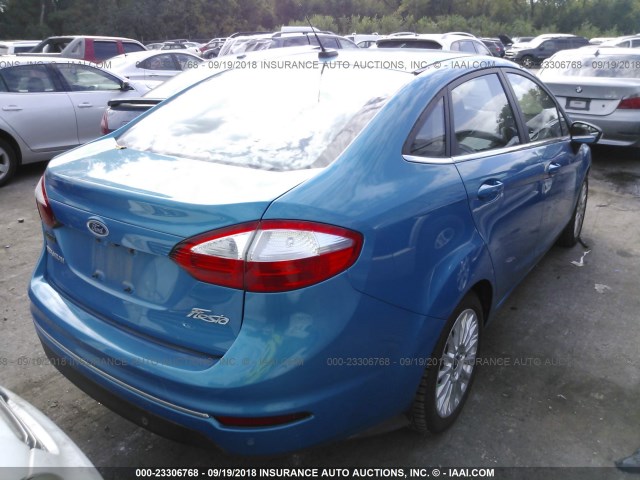 3FADP4CJ1EM211999 - 2014 FORD FIESTA TITANIUM BLUE photo 4