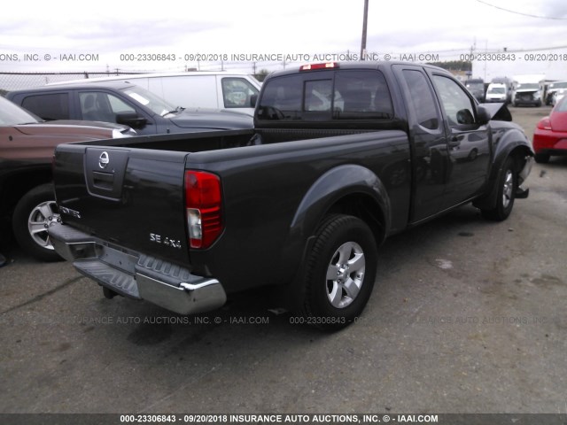 1N6AD0CWXAC446596 - 2010 NISSAN FRONTIER KING CAB SE/LE/NISMO GRAY photo 4