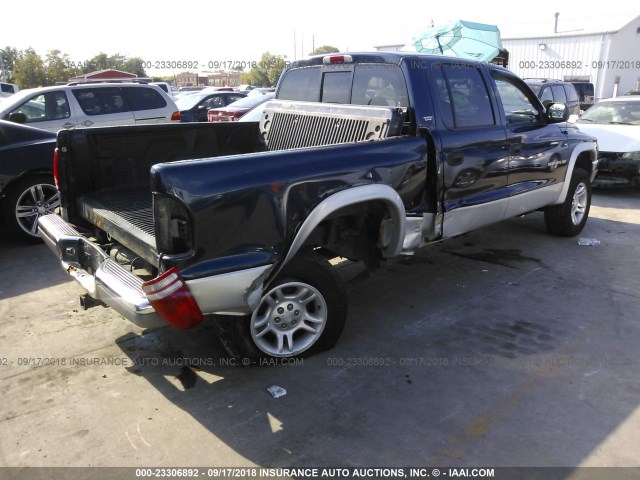 1B7HL2AX81S233275 - 2001 DODGE DAKOTA QUAD Navy photo 4