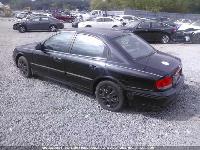 KMHWF25H74A001256 - 2004 HYUNDAI SONATA GL BLACK photo 3