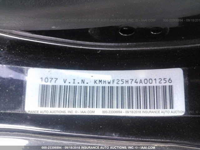 KMHWF25H74A001256 - 2004 HYUNDAI SONATA GL BLACK photo 9