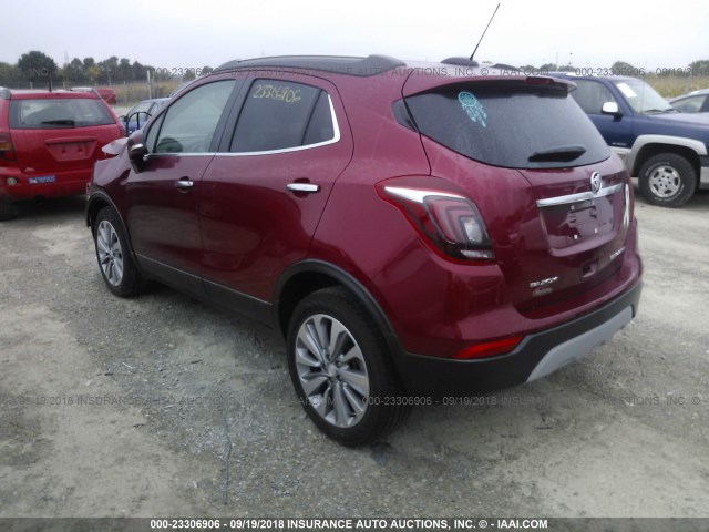 KL4CJASB2JB585050 - 2018 BUICK ENCORE PREFERRED MAROON photo 3