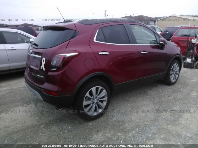 KL4CJASB2JB585050 - 2018 BUICK ENCORE PREFERRED Марун фото 4