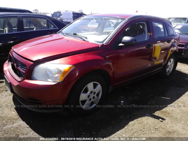 1B3HB28B28D753596 - 2008 DODGE CALIBER RED photo 2