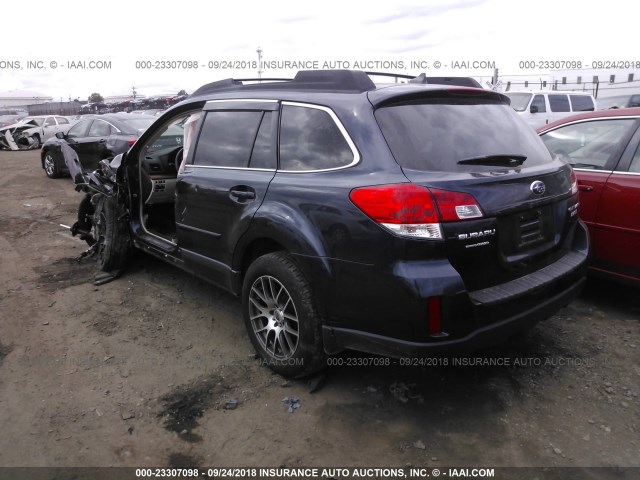 4S4BRBNCXE3275972 - 2014 SUBARU OUTBACK 2.5I LIMITED BLUE photo 3