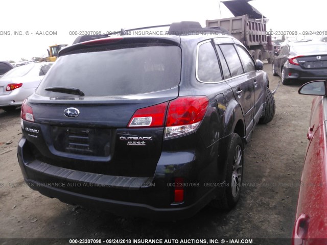 4S4BRBNCXE3275972 - 2014 SUBARU OUTBACK 2.5I LIMITED BLUE photo 4