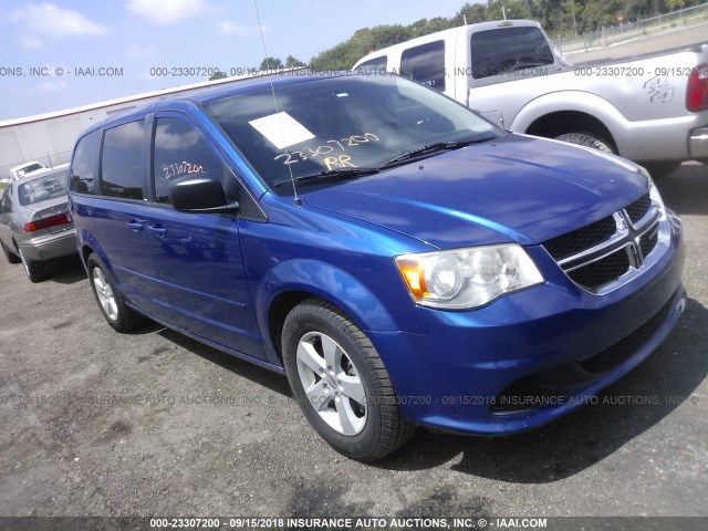 2C4RDGBG1DR822283 - 2013 DODGE GRAND CARAVAN SE BLUE photo 1