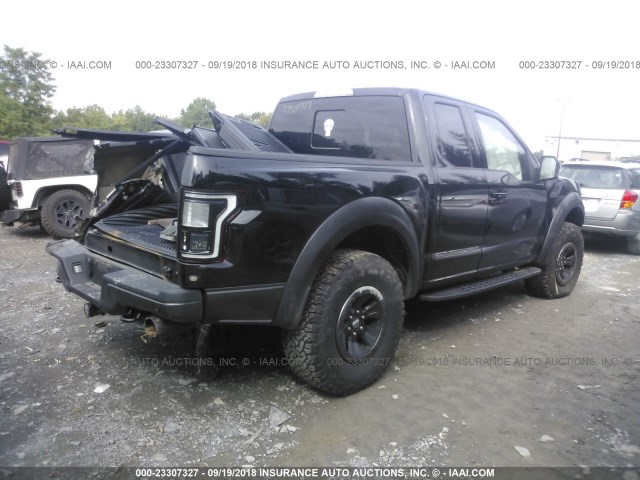 1FTEX1RG1JFD01138 - 2018 FORD F150 RAPTOR BLACK photo 4