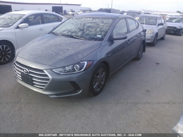 5NPD84LF3JH240956 - 2018 HYUNDAI ELANTRA SEL/VALUE/LIMITED GRAY photo 2