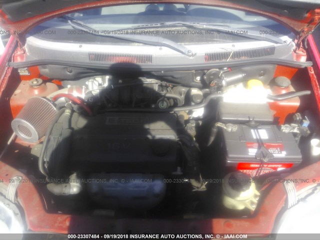 KL1TD62674B139548 - 2004 CHEVROLET AVEO RED photo 10