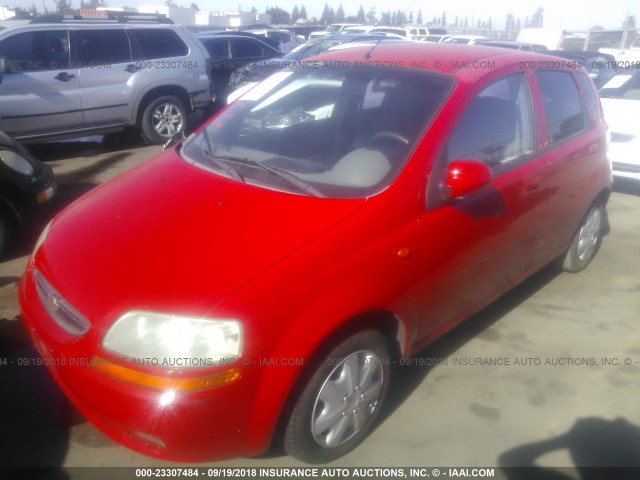 KL1TD62674B139548 - 2004 CHEVROLET AVEO RED photo 2