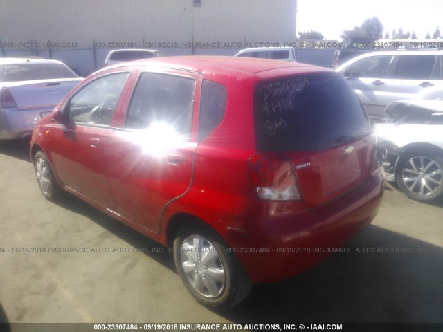 KL1TD62674B139548 - 2004 CHEVROLET AVEO RED photo 3