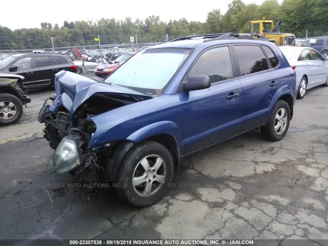 KM8JM12B06U412803 - 2006 HYUNDAI TUCSON GL BLUE photo 2