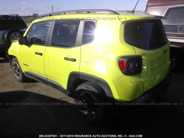 ZACCJAAB2HPF42593 - 2017 JEEP RENEGADE SPORT Կանաչ լուսանկար 3
