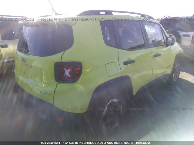 ZACCJAAB2HPF42593 - 2017 JEEP RENEGADE SPORT Կանաչ լուսանկար 4