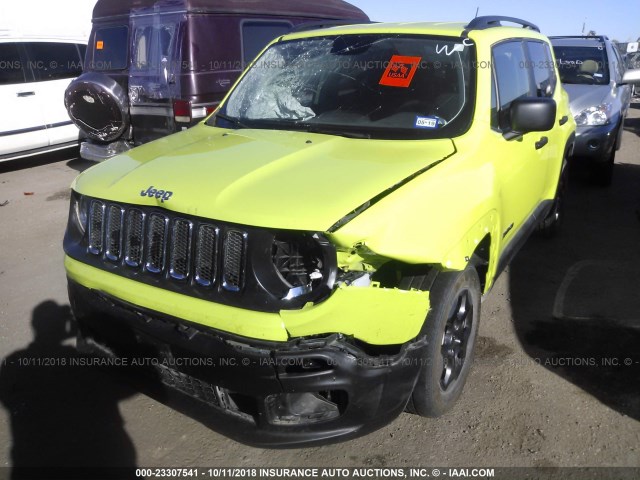 ZACCJAAB2HPF42593 - 2017 JEEP RENEGADE SPORT Կանաչ լուսանկար 6