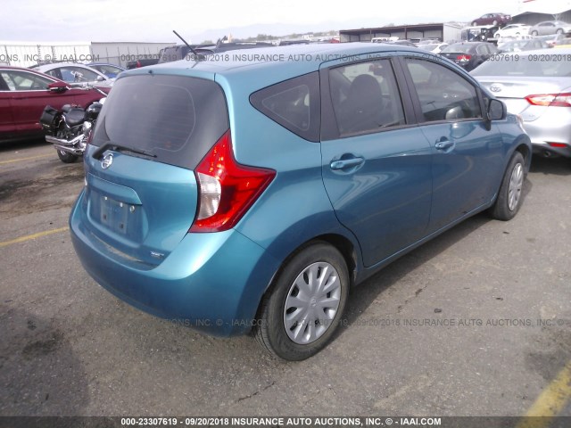 3N1CE2CP8EL426499 - 2014 NISSAN VERSA NOTE S/S PLUS/SV/SL BLUE photo 4