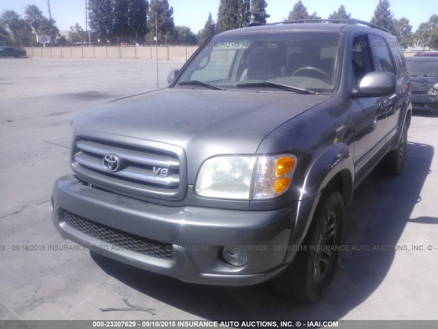 5TDZT38A34S219454 - 2004 TOYOTA SEQUOIA LIMITED GRAY photo 2